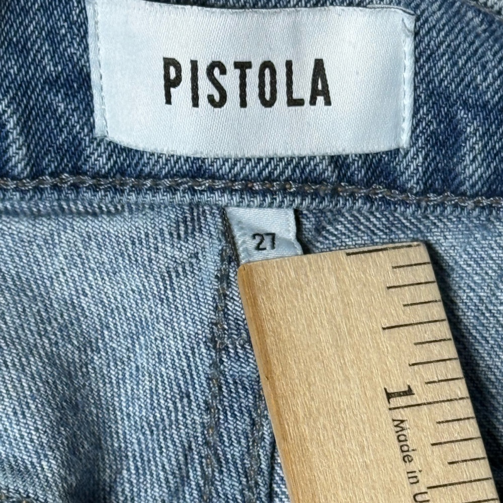 Pistola Cassie Super High Rise Straight Crop Jeans Light Wash Size 27 - Picture 5 of 10